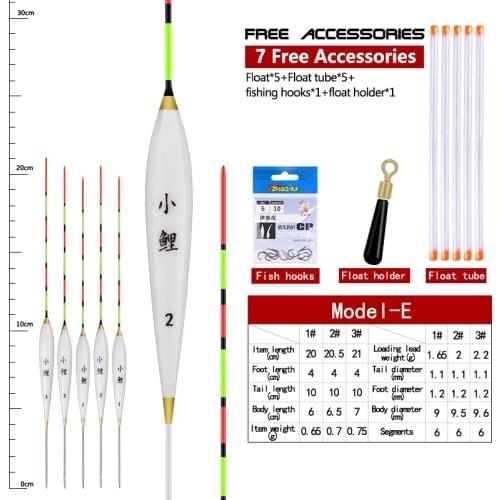 5pcs/lot Fishing Floats Composite Nano Bobber +5pcs Float Pipes+1 Bag Gift Hooks Shallow Water Fishing Flotador Pesca Tackles