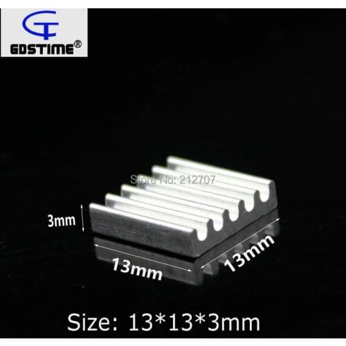 50PCS Gdstime 13x13x3MM Aluminum Heatsink for Chip CPU GPU VGA RAM IC LED Heat Sink Radiator Cooler Cooling