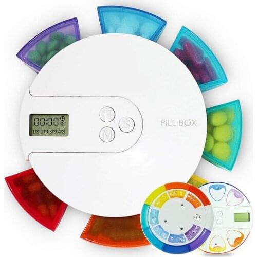 7 Day Pill Box Alarm-DIY Digital Small Pocket Pill Organizer Timer,Travel Pill Case Reminder - Weekly Portable Medicine Pill