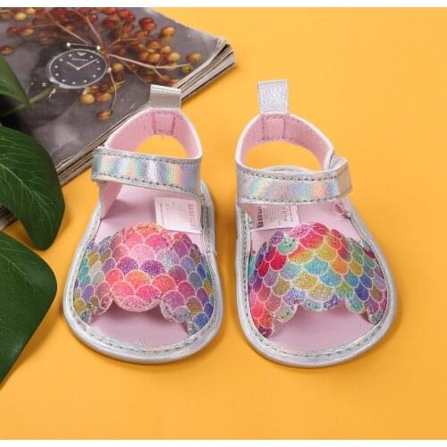 2021 Brand New Cute Newborn Infant Baby Girls Princess Shoes Toddler Summer Sandals PU Non-slip Rubber ShoesSize 3-9M