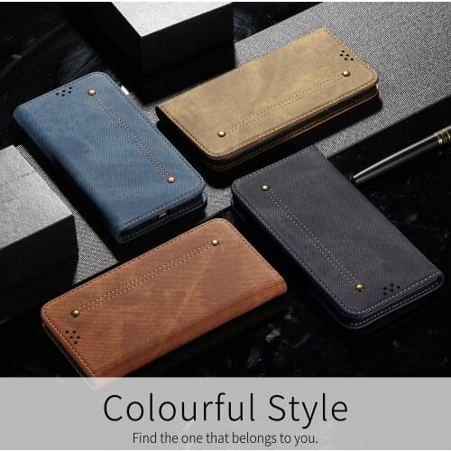 For OnePlus Nord N200 5G, Wallet Case Luxury Fabric Canvas Cloth Shockproof Flip Leather Wallet Card Slots Stand Soft Case Cover