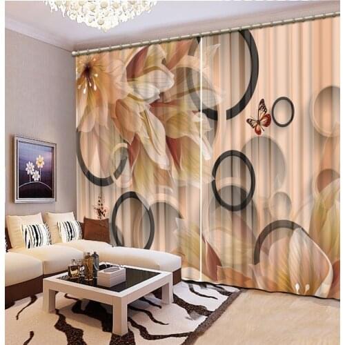 Wood flower curtains 3D Curtain Luxury Blackout Window Curtain Living Room Blackout curtain