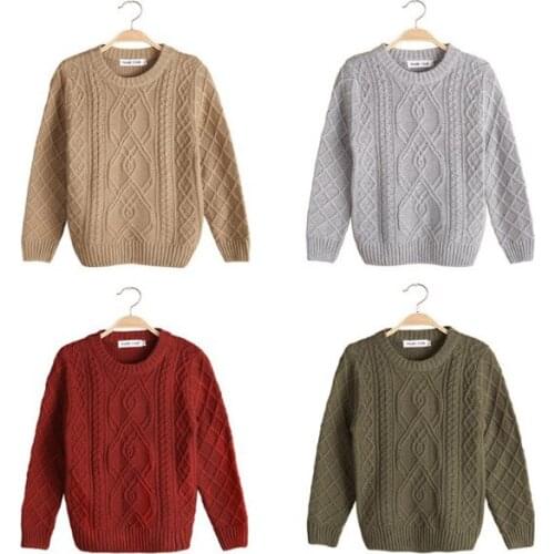 Childrens sweater boys long sleeve knit pullovers are all cotton