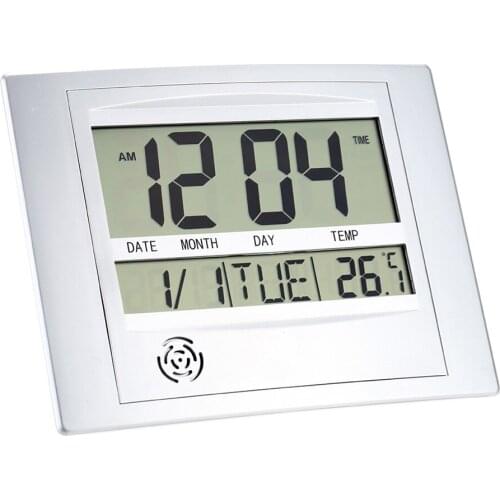 Electric Wireless Digital LCD Display Desk Clock Wall Clock Thermometer Weather Station Indoor Temperature Desk Clock for Sales