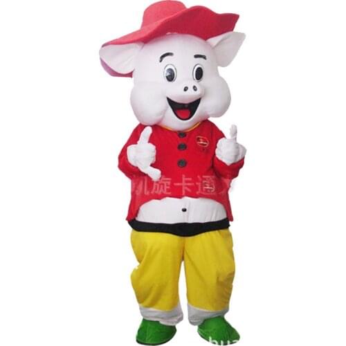 Pig Mascot Costume Cartoon Doll Set Party Fancy Dress Game Halloween Costumes for Adults Animal Mascot Clothes