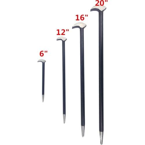 4Pcs Crowbars Pry Bar Set Round Rod Crowbar Nail Puller Solid Steel Rooled Heel Bar Farm Engine Workshop 6" 12" 16" 20"