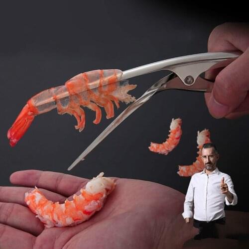 Shrimp Peeler Stainless Steel Prawn Shrimp Peeling Plier Deveiners Kitchen Crayfish Shrimp Stripping Peelers Seafood Tools E1168