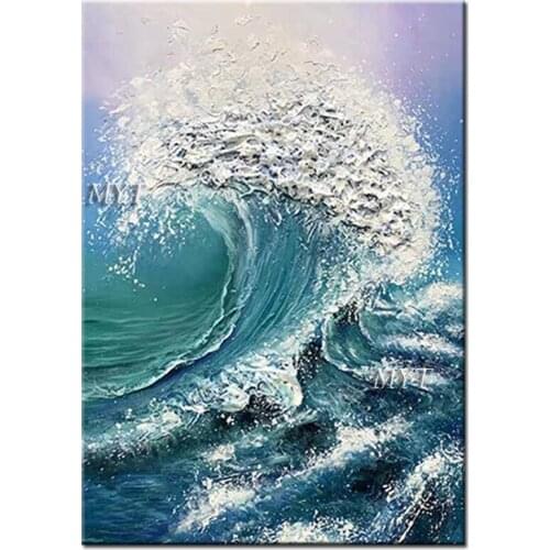 A Huge Wave Rose On The Sea Abstract Oil Painting Handpainted Modern Paintings On Canvas Wall Art Home Decoration Beautiful