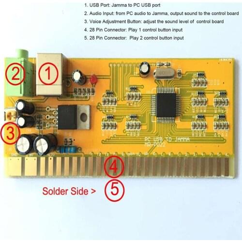 PC |PS3 I USB to Jamma D-Input Control Board PCB Panel 2-players Arcade Joystick for Coin-operated Arcade Game Machine
