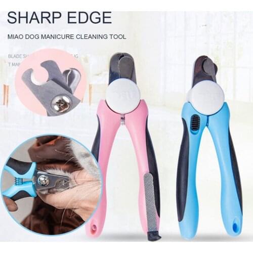 Pet Dog Cat Professional Pet Nail Clipper Scissors Pet Dog Cat Safety Guard To Avoid Over-Cutting Nails Home Pet Grooming Supply