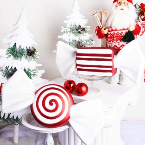 Christmas shooting scene layout gift props pendant DIY wedding festive simulation candy 40CM red and white candy