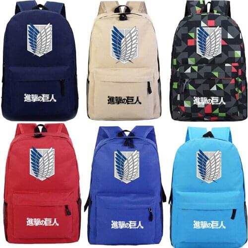 High Quality Attack on Titan Backpack Mens Womens Boys Girls Bags Fashion New Pattern Rucksack Teens Students School Mochila