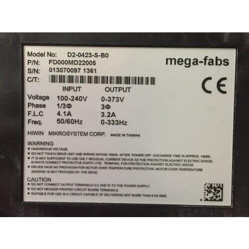 D2-0423-S-B0 servo driver , used in good condition . 80% appearance new , good working , free shipping