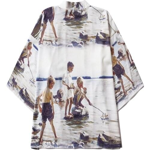 Spring Summer New Style Yukata Men Japanese Kimono Cardigan Men Samurai Costume Clothing Kimono Jacket Mens Kimono Shirt Yukata