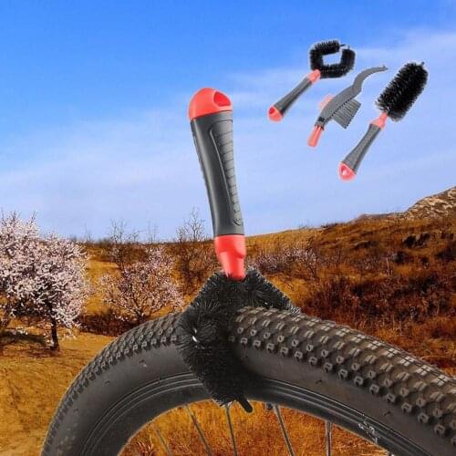 Black Plastic 3Pcs/Set Motorcycle Bicycle Flywheel Cleaning Brush Bike Maintenance Repair Tool Repair And Maintenance Supplies