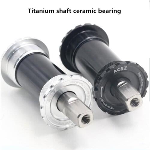 Folding bike square hole bottom bracket titanium shaft ceramic bearing for brompton bike 119 mm ceramic bottom bracket