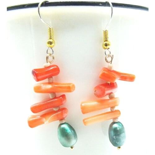 Brand new ! Branch Coral and Freshwater Pearl Earrings. Handmade. Most beautiful gift