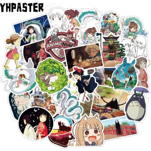 10/30/50Pcs Spirited Away Stickers Hayao Miyazaki Anime Stickers For Laptop Luggage Motorcycle Phone Skateboard Notebook