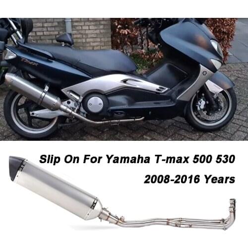 Tmax500 Tmax530 TMAX 500 530 Full System Exhaust Connect Link Pipe 304 Stainless Steel Front Pipe Middle Pipe 57cm Exhaust