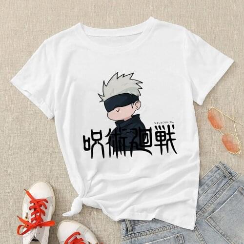 Summer Gojo Satoru Print Short Sleeve T Shirt Casual T-shirt Female Clothes Tops Jujutsu Kaisen Anime Women Tshirt