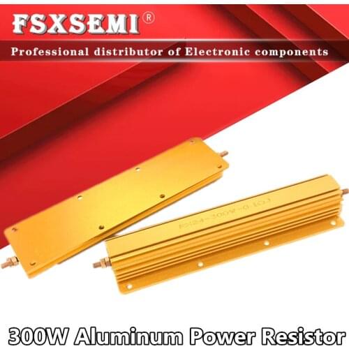 1pcs RX24 300W Aluminum Power Metal Shell Case Wirewound Resistor 0.1~1K 0.22 0.33 0.5 1 2 5 6 8 10 20 50 100 150 200 300 1K ohm