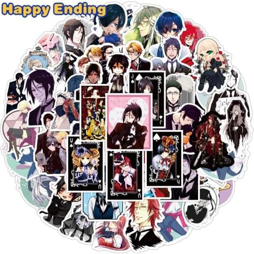 10/30/50Pcs Black Butler Japanese Anime Graffiti Stickers For Decal Guitar Suitcase Laptop Phone Fridge Motorcycle Kuroshitsuji