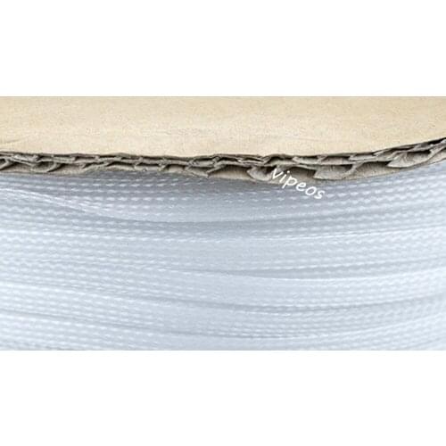 10Meter Braided Cable 6-12mm Wiring Harness Loom Protection/Sleeving - White
