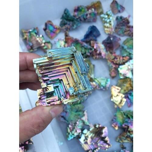 1000g 15pcs Bismuth rainbow bright crystal Titanate Metal Mineral element Bi Mineral