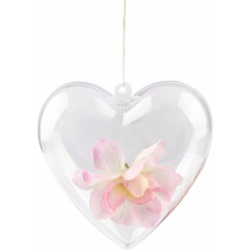 1230pcs heart 63x65x37mm wholesale clear plastic Christmas decoration ball , clear hanging box , clear candy packing box