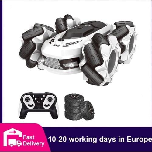 2 IN 1 RC Stunt Car 360 Rotation Double Sided Driving Deformed Car Radio Control Buggy Drift Electric Machine Vehicle Toys Boys