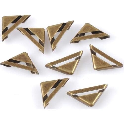 40Pcs Bronze Metal Book Corner Trilateral Albums Menus Folders Box Corner Protectors For Decor 17x17x2mm CP1735