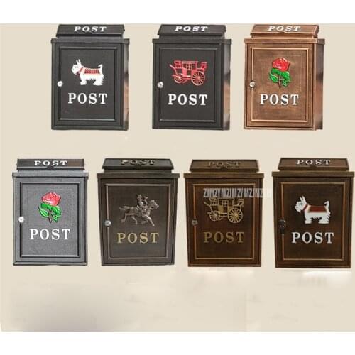 Aluminum Mailbox With Lock Home Vintage Letter Newspaper Post Box Ourdoor Garden Waterproof Pastoral Rural Style Mailbox