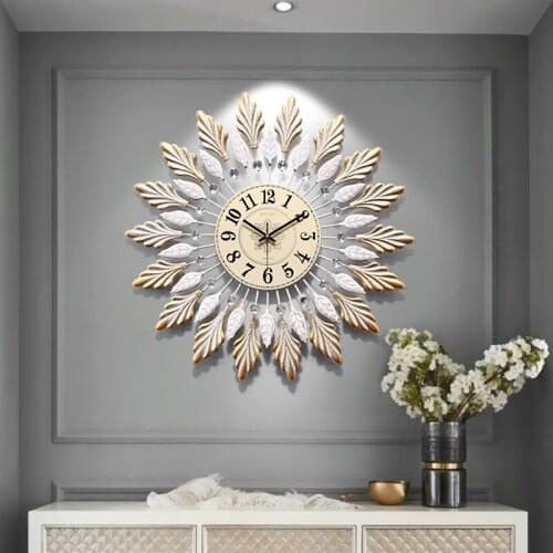 American Metal Wall Clock Large Luxury Bedroom Living Room Wall Clock Art Clock Orologio Parete Home Decoration