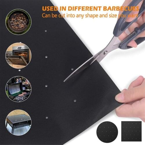 Non-Stick BBQ Grill And Baking Mats Reusable Coooking Plate For Party PTFE Grill Pad Barbecue Outdoor Set Of 1/2/3/5pcs