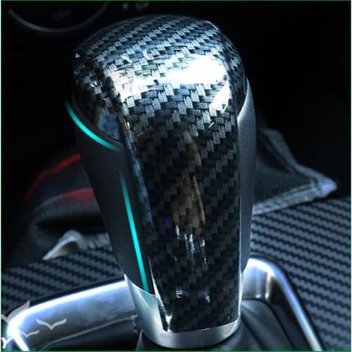 Car-styling Sport Style ABS Carbon Fiber Print ABS matt Gear Shift Knob Cover Trim For Mazda 2 3 6 CX-3 CX-5 CX-9
