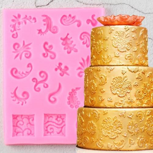 Baroque Relief Border Silicone Molds DIY Cupcake Topper Fondant Cake Decorating Tools Candy Resin Clay Chocolate Gumpaste Moulds