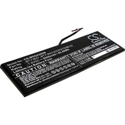 CS 8000mAh/60.80Wh battery for MSI GS40,GS40 6QD,GS40 6QD Phantom,GS40 6QD-002TW,GS40 6QE-013BE,MS-14A1,MS-14A2