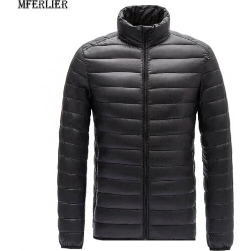 Winter plus size men jackets down parkas duck light thin outwear men 7XL 8XL 9XL jackets oversize man warm sports coat navy blue