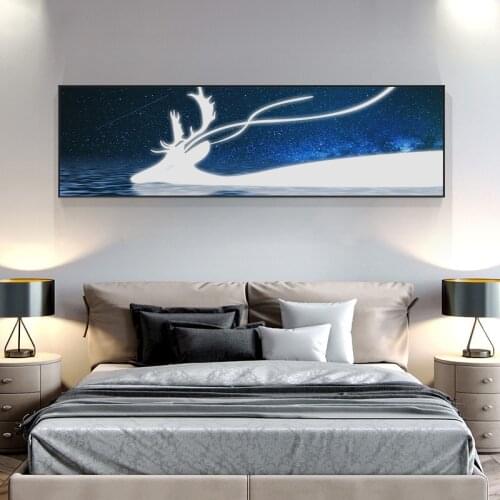 Dreamy Classic Postesr Deer Bird Whale Watercolor Canvas Painting and Print Cuadros Wall Art Picture for Living Room Home Decor
