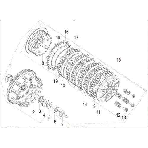 Engine clutch friction plate page of Benelli TNT300 BN302