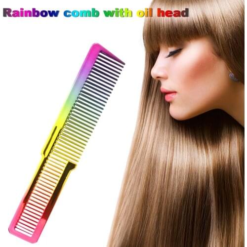 Electroplating Haircut Hairdresser Comb Colorful Rainbow Comb Portable Barber Hairdressing Tool Hair Salon Combs Brushes