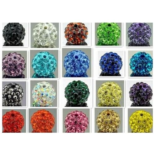 10mm 8mm 6mm 12mm 14mm 50 pcs/lot can choose mixed white f5353 round disco Crystal Beads Bracelet necklace ball