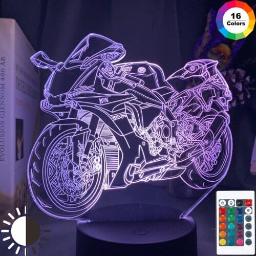 Cool Motorcycle Led Night Light for Kids Bedroom Decor Unique Birthday Gift for Children Study Room Desk 3d Lamp Motocycle