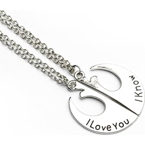 Fashion Couple Necklace "I love you I know" Letter Necklace 20sets/lot