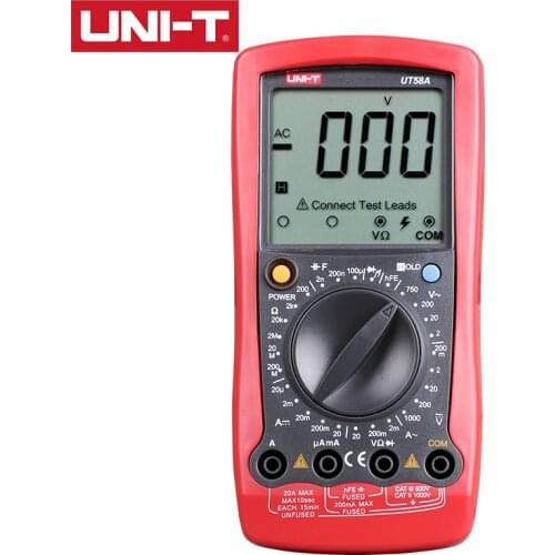 UNI-T UT58A/UT58B/UT58C/UT58D/UT58E General Digital Multimeter Data hold 2000 display count refresh rate 2~3 times/s