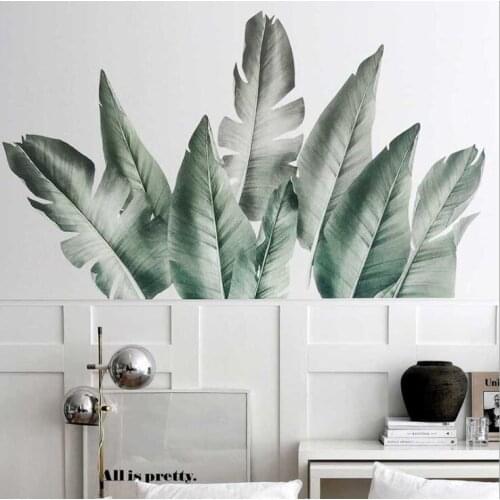 Wallpaper murals banana leaf Stickers for Living room Bedroom Eco-friendly Vinyl Wall Decals Art Murals Poster Home Decor