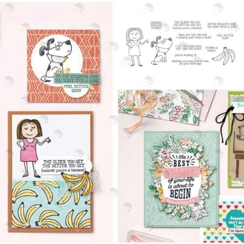 Pug Banana Dog Decoration Greeting Card Metal Cutting Die Stamp DIY Embossing Stencil Scrapbooking 2021 Newest