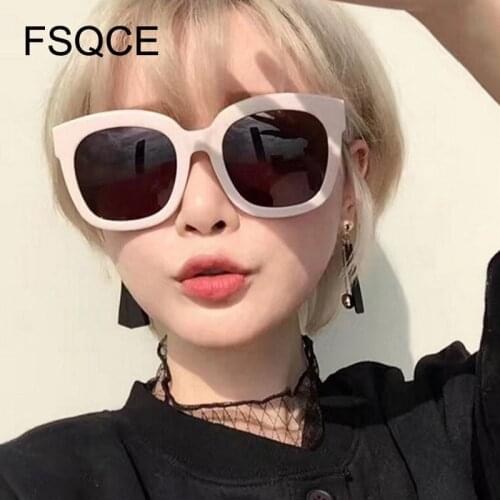 Fashion Square Korean Sunglasses Women Retro Brand Designer Sun Glasses for Female New Summer Oversized Sunglasses UV400 kawaii