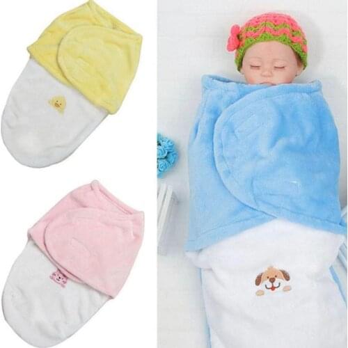 Baby Swaddle Wrap Soft Envelope Newborn Blanket Fleece Sleeping Bag Infant Bedding