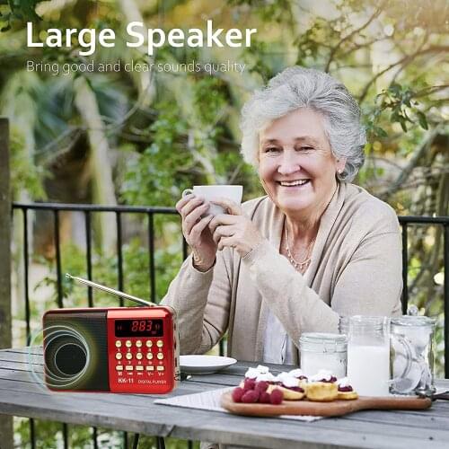 Mini Portable Radio Handheld Digital FM USB TF MP3 Player Speaker Rechargeable USB Rechargeable TF Card For Elderly Home Outdoor